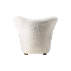 The Tired Man Lounge Chair & Ottoman, dark stained oak/moonlight