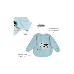 Tiny Farm hagesmæk med ærmer og lomme, blue