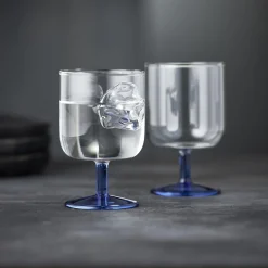 Torino vinglas 2 stk., klar/blå