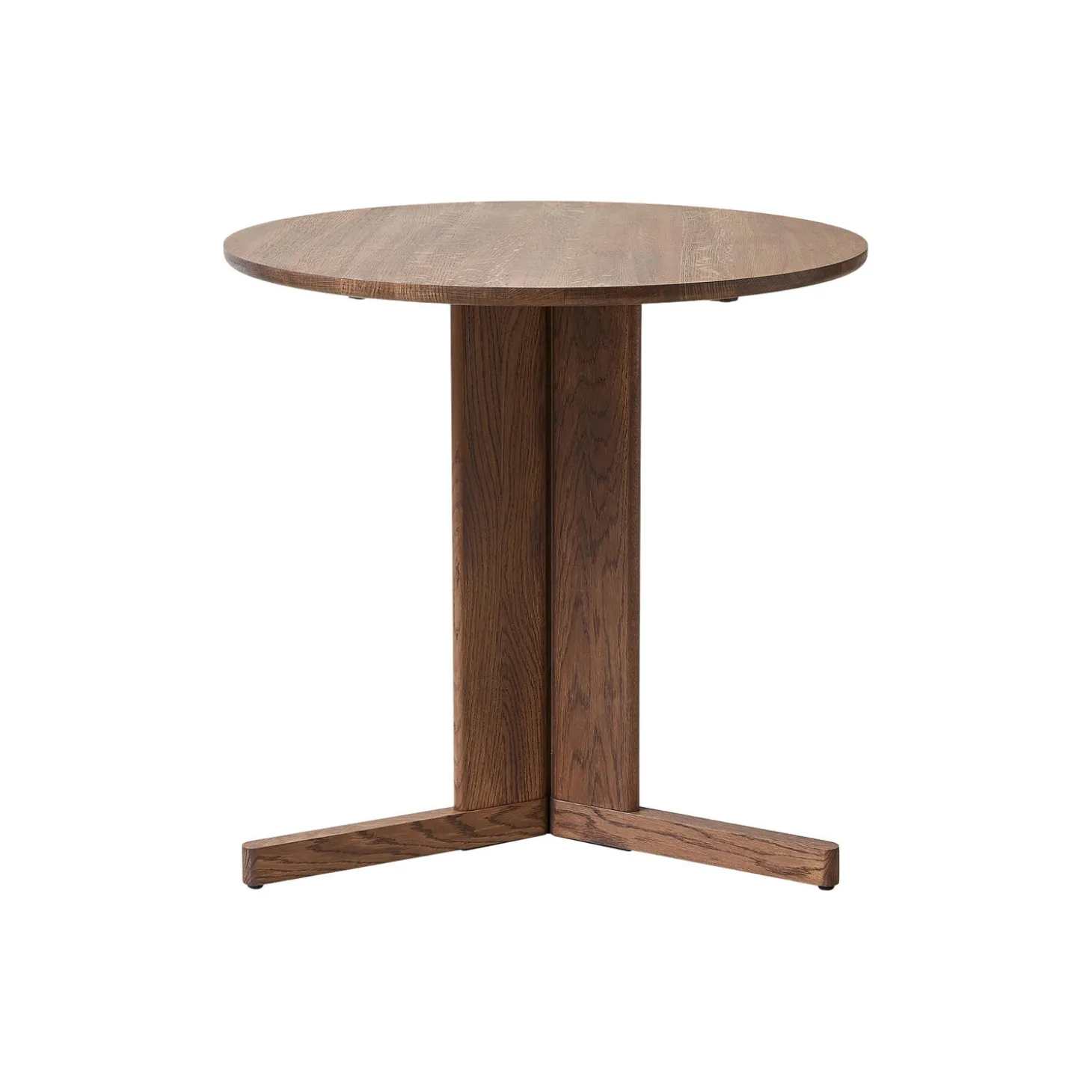 Trefoil Round Table, smoked oak