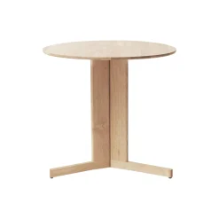Trefoil Round Table, white oiled oak