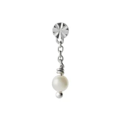 Tres Petit Etoile Earring With Pearl Single, silver