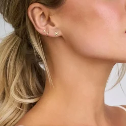 TRIO ØRERINGE, forgyldt