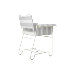 Tropique Dining Chair without Fringes, Leslie Stripe Limonta 20/classic white semi matt