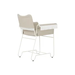 Tropique Dining Chair with Fringes, Leslie Limonta 12/classic white semi matt