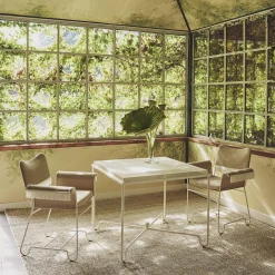 Tropique Dining Chair with Fringes, Leslie Limonta 12/classic white semi matt