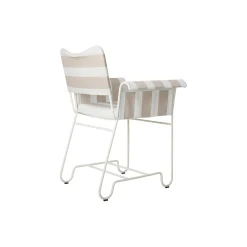 Tropique Dining Chair without Fringes, Leslie Stripe Limonta 40/classic white semi matt