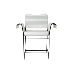 Tropique Dining Chair with Fringes, Leslie Stripe Limonta 20/classic black