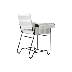 Tropique Dining Chair with Fringes, Leslie Stripe Limonta 20/classic black