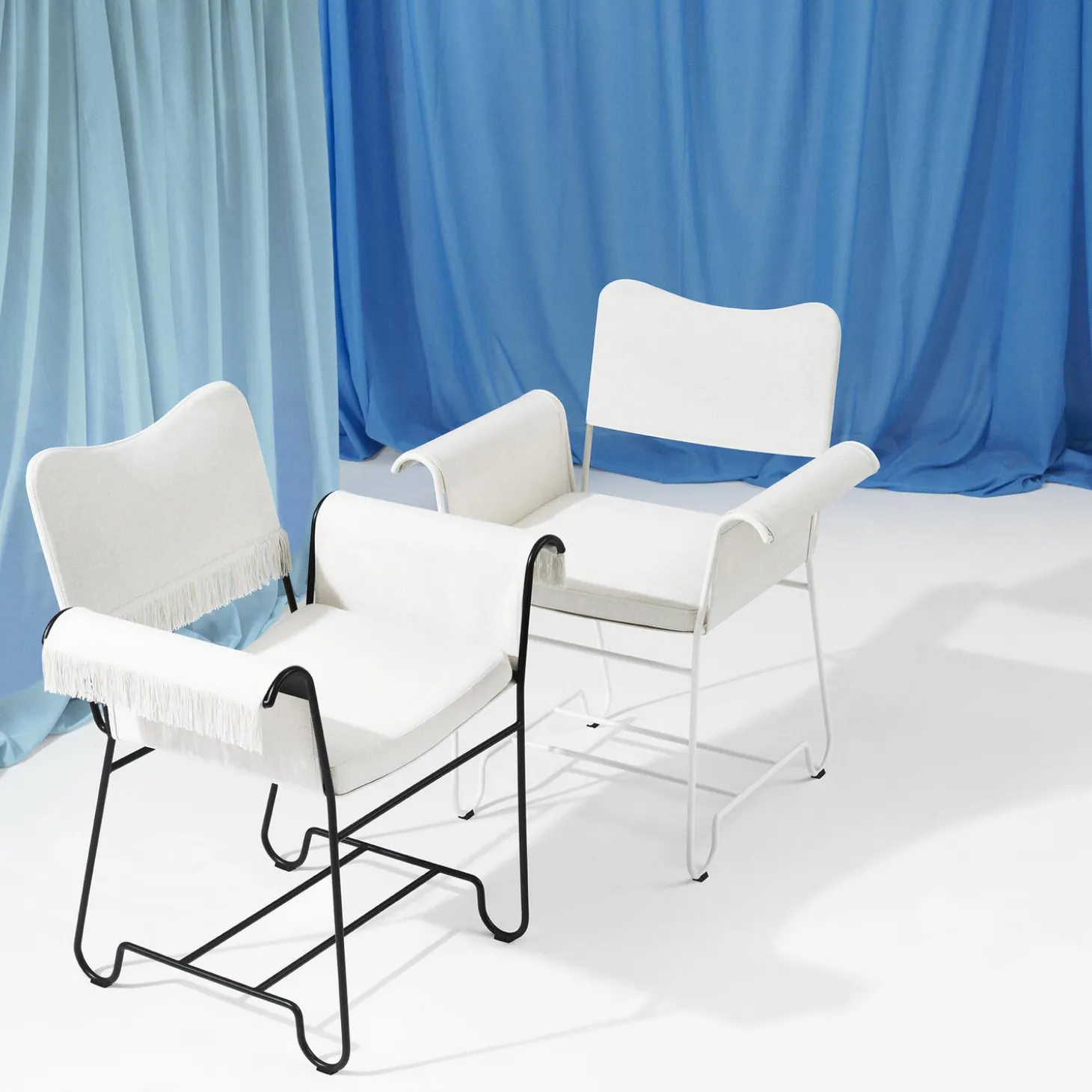 Tropique Dining Chair with Fringes, Leslie Limonta 06/classic black