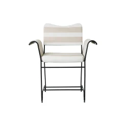 Tropique Dining Chair without Fringes, Leslie Stripe Limonta 40/classic black