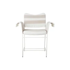 Tropique Dining Chair with Fringes, Leslie Stripe Limonta 40/classic white semi matt