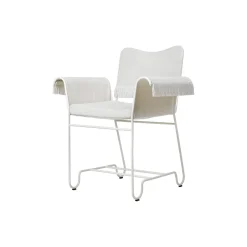 Tropique Dining Chair with Fringes, Leslie Limonta 06/classic white semi matt