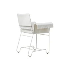 Tropique Dining Chair with Fringes, Leslie Limonta 06/classic white semi matt