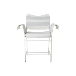 Tropique Dining Chair with Fringes, Leslie Stripe Limonta 20/classic white semi matt