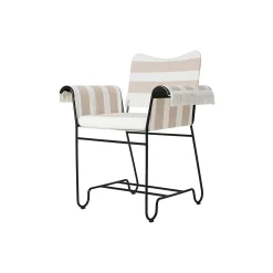 Tropique Dining Chair with Fringes, Leslie Stripe Limonta 40/classic black