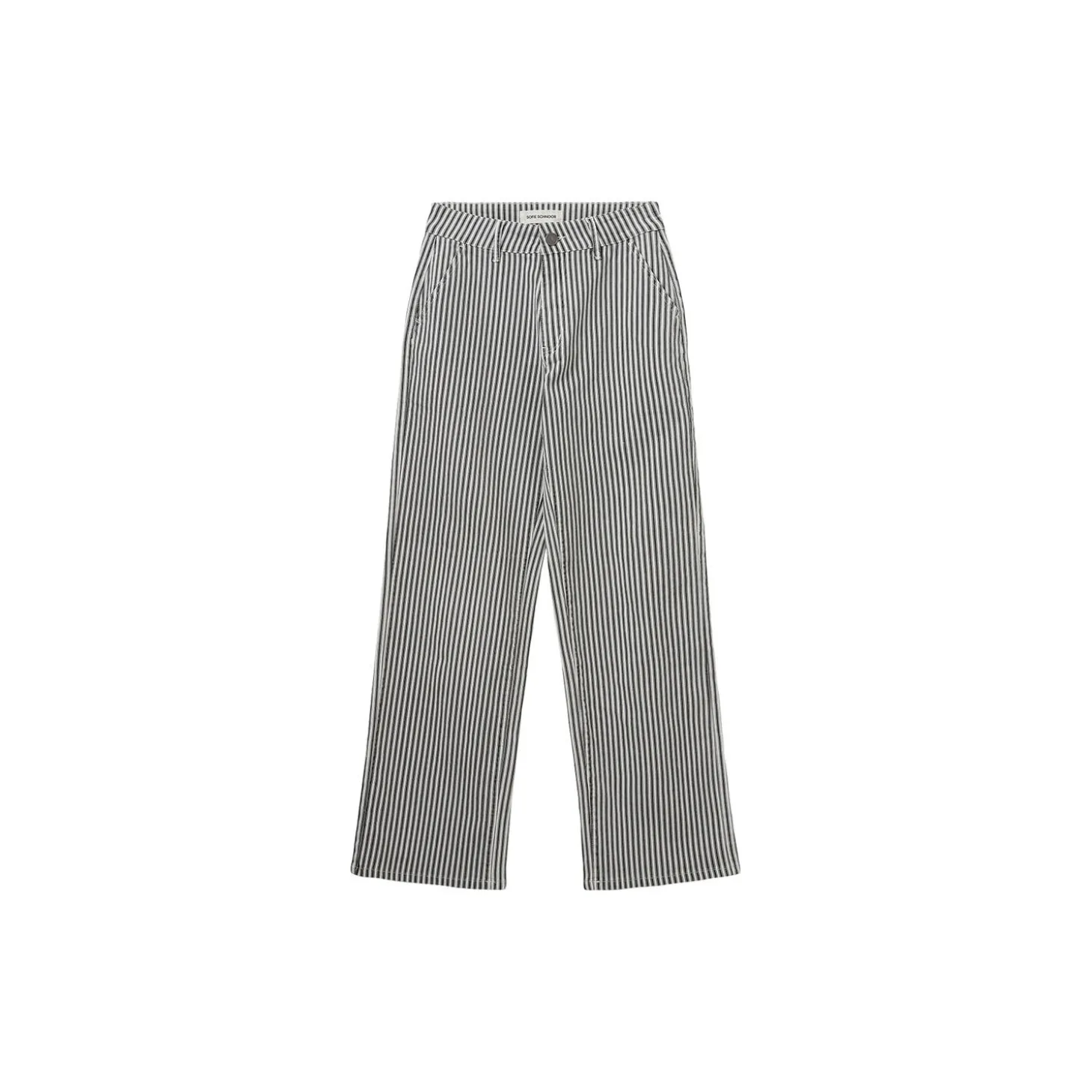 Trousers, black striped