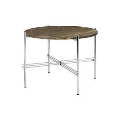 TS Coffee Table Ø55, brown emperador marble/steel