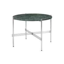 TS Coffee Table Ø55, green guatemala marble/steel