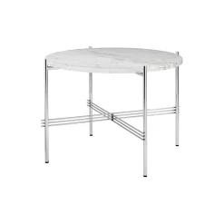 TS Coffee Table Ø55, white carrara marble/steel