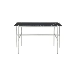 TS Desk, black marquina marble/steel