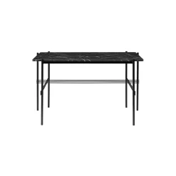 TS Desk, black marquina marble/black