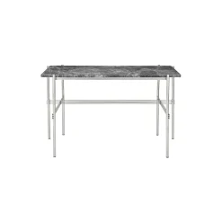 TS Desk, grey emperador marble/steel