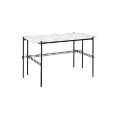TS Desk, white carrara marble/black