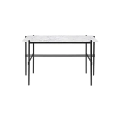 TS Desk, white carrara marble/black