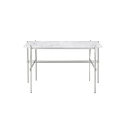TS Desk, white carrara marble/steel