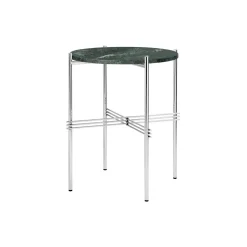TS Side Table Round, green guatemala marble/steel