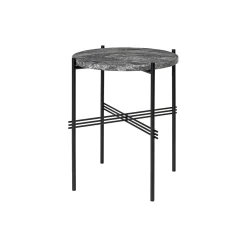 TS Side Table Round, grey emperador marble/black
