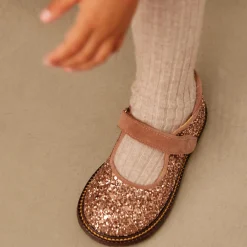 Tullesko i funklende glitter, clay glitter/clay