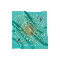 Turquoise Flower Feeling silketørklæde