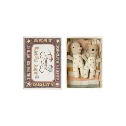 Tvillinger babymus i tændstikæske