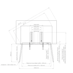 TV-stativ 42''-55'', birch