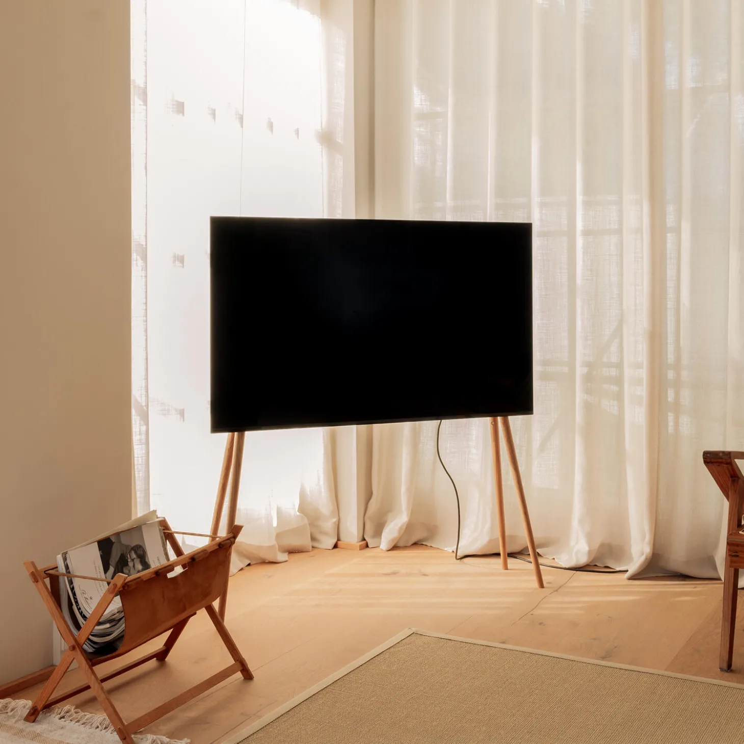 TV-stativ XL 55''-77'', oak