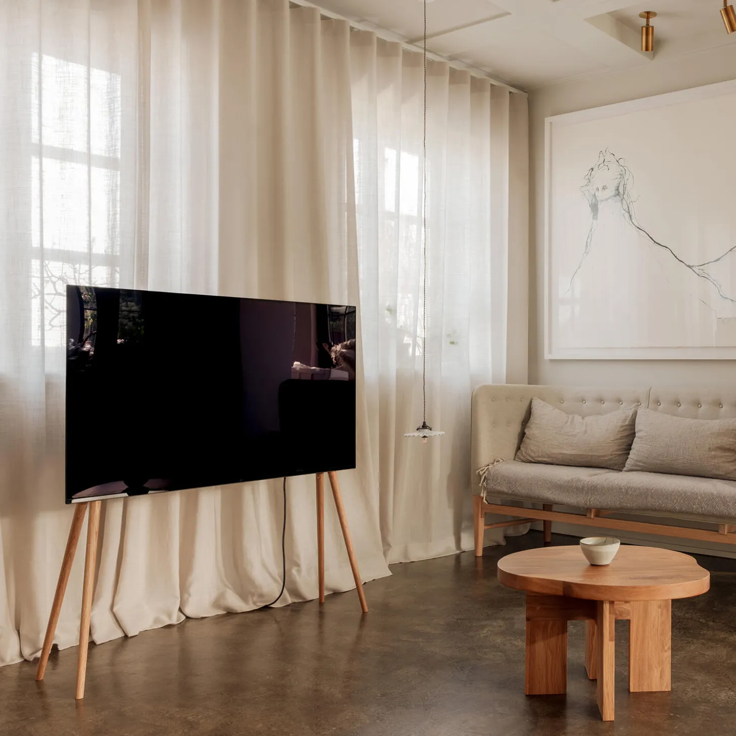 TV-stativ XL 55''-77'', oak