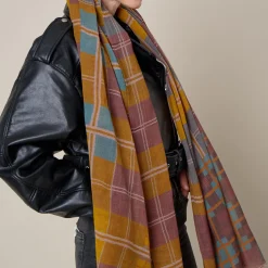 TWILL Scarf, brown/mustard