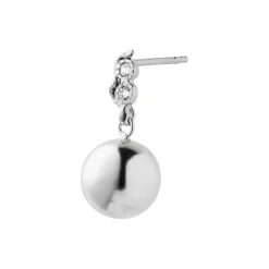 Twin Flow & Disco Ball Earring Single, silver