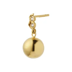 Twin Flow & Disco Ball Earring Single, gold