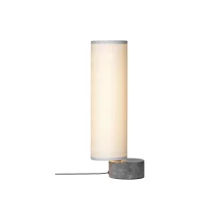Unbound Table Lamp, grey marble/white