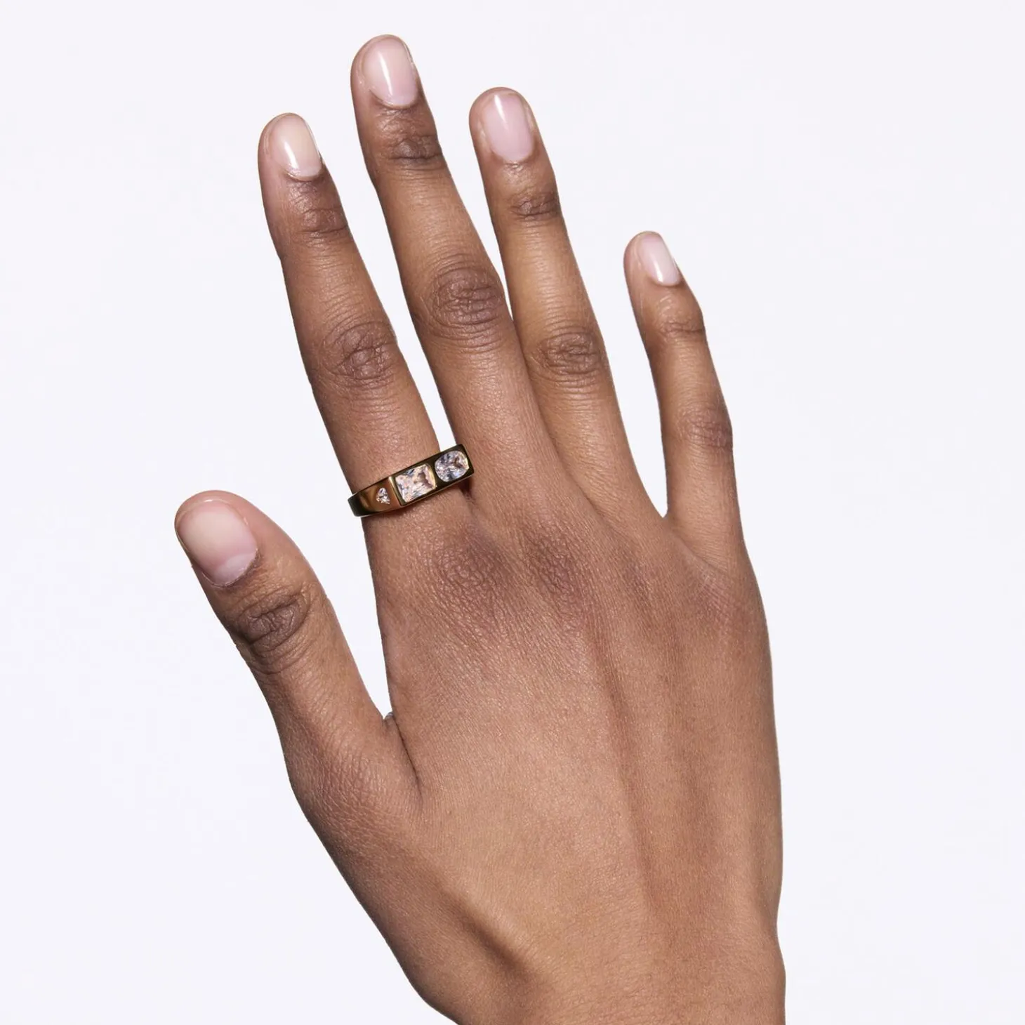 Us Three Signet Ring, gold