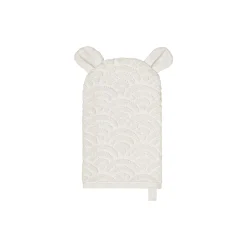 Vaskehandske med ører, off-white