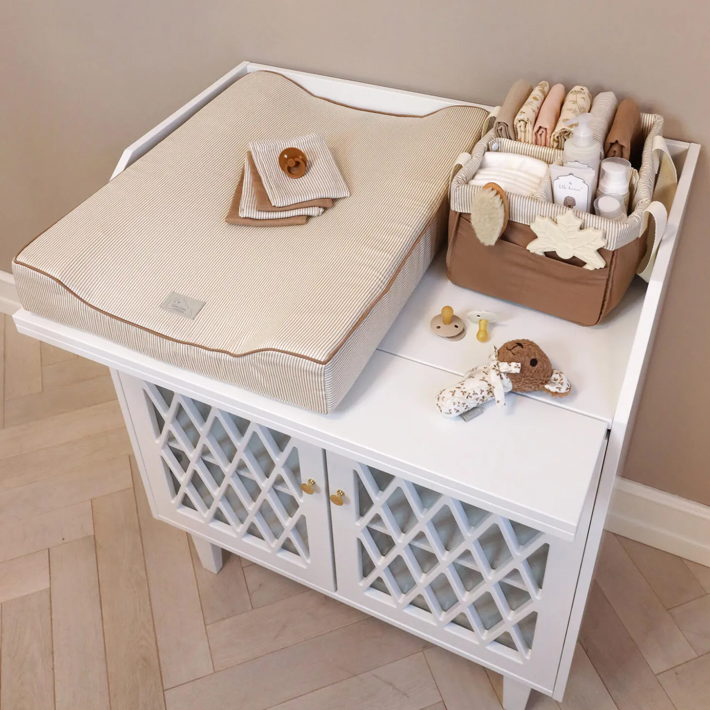 Vaskeklude 4-pak, classic stripes camel