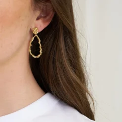 Vela foil øreringe, guldbelagt