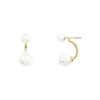 VENUS ARCH ØRERINGE, forgyldt/hvid