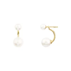 VENUS ARCH ØRERINGE, forgyldt/hvid