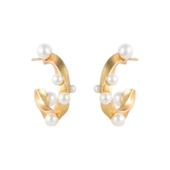 VENUS SERENADE ØRERINGE, forgyldt/hvid