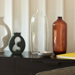 Vessel vase, brun/mocka